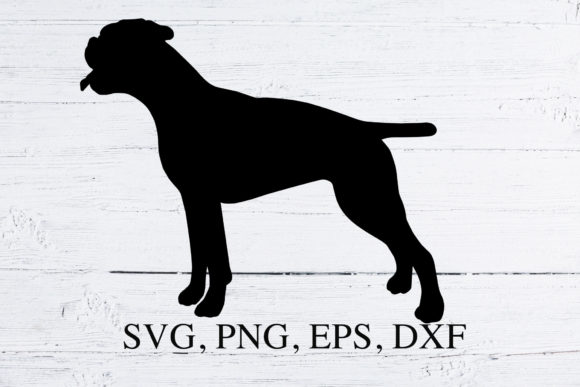 Dog Boxer Silhouette Cricut File SVG