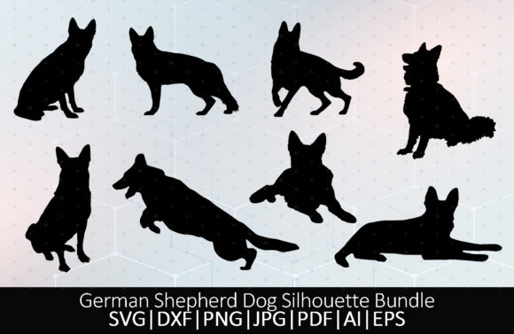German Shepherd Silhouette Dog Bundle